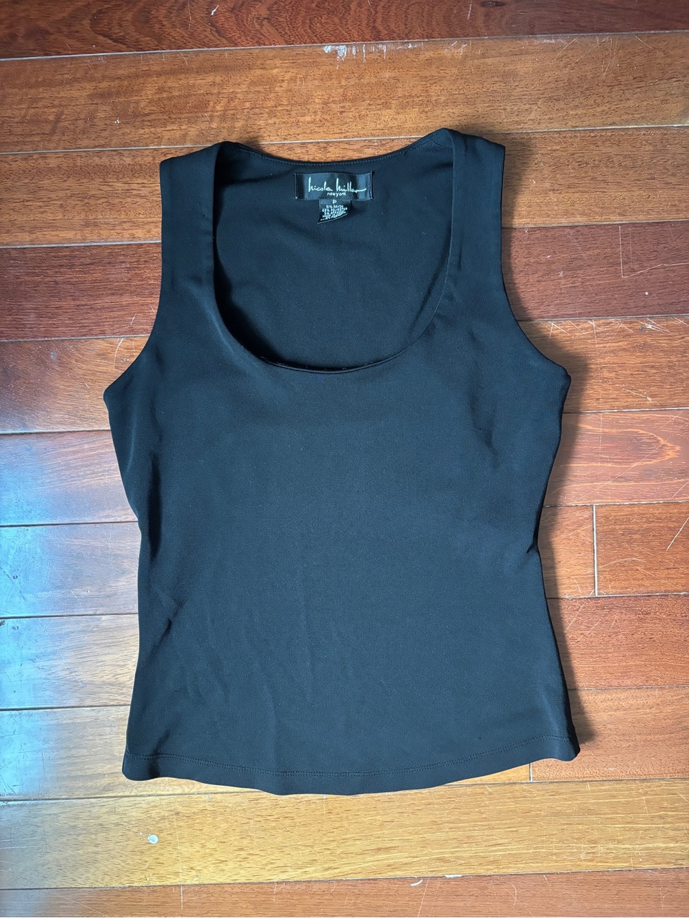 Nicole Miller Black Scoop Neck Tank